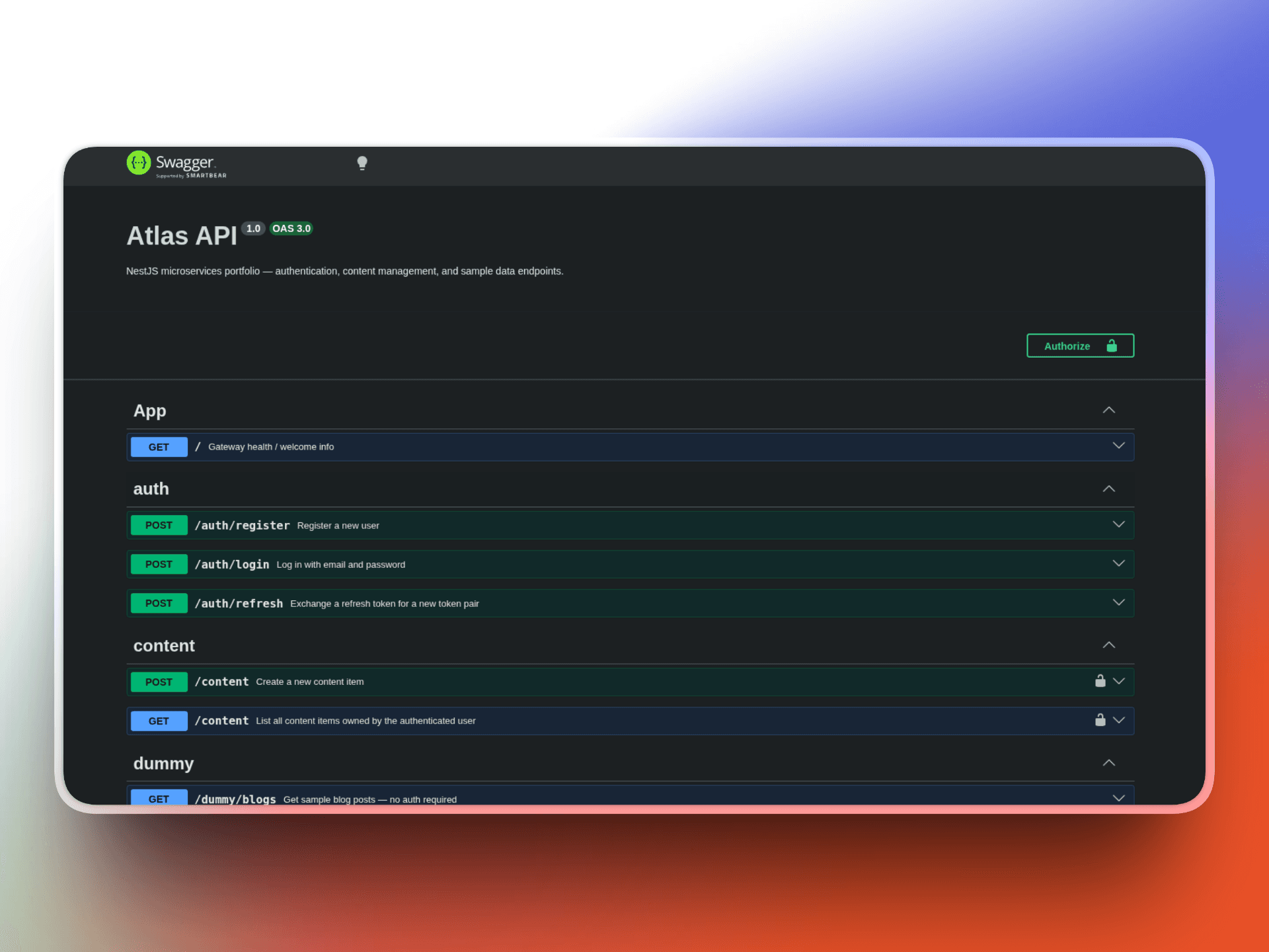 Microservices backend
